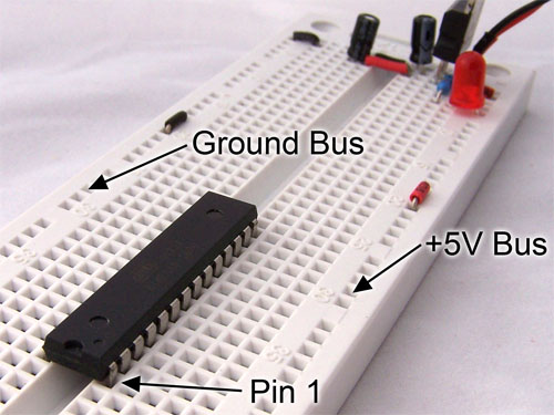 atmega8 on breadboard atmega8 on breadboard