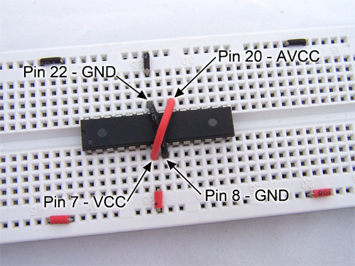 atmega8 with GND, VCC and AVCC connected atmega8 with GND, VCC and AVCC connected