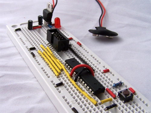 atmega8 breadboard circuit atmega8 circuit on a breadboard