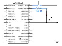 atmega8 switch and LED atmega8 switch and LED
