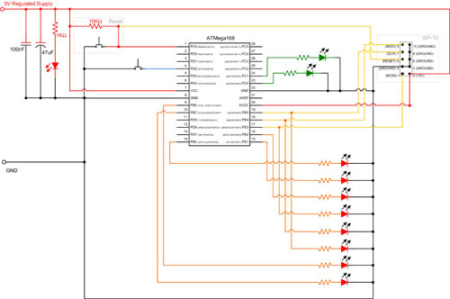 Circuit diagram for external interrupt example Circuit diagram for external interrupt example