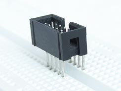 IDC connector getting inserted into the breadboard IDC connector getting inserted into the breadboard