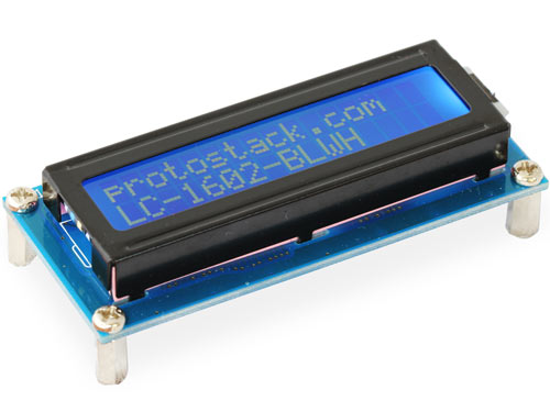 16 x 2 character LCD module with blue backlight and white text 16 x 2 character LCD module with blue backlight and white text
